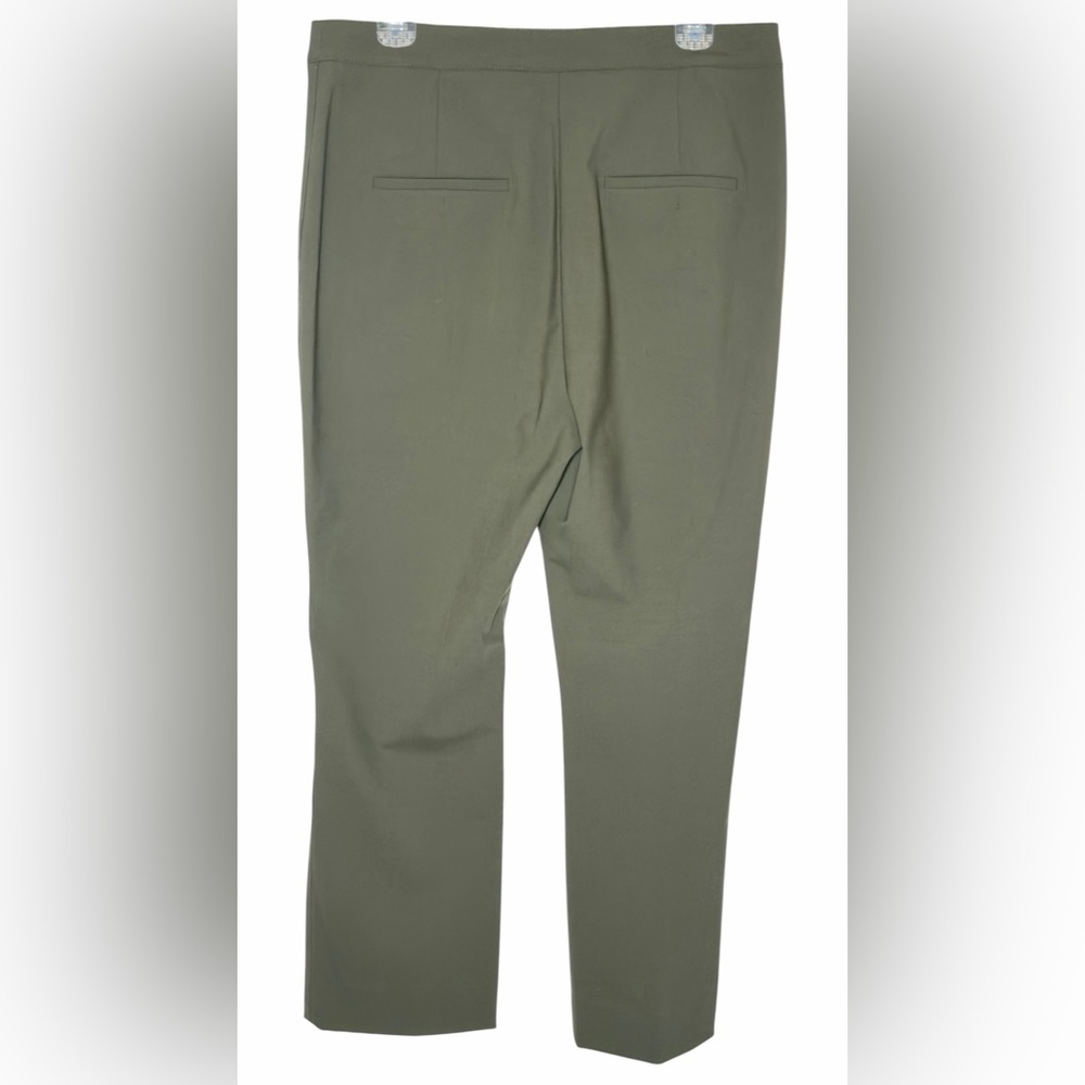 Veronica Beard Arte High Rise Cropped Wool Blend Pants Olive Size 12 - Picture 3 of 13
